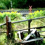 Unbeschrankter Bahnübergang für Wanderweg