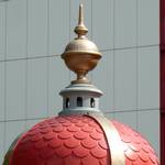 Litfassaeule mit schoenem Dach