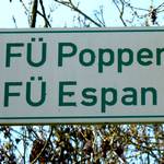 Hinweischild zur Espan Quelle