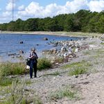 Leere Sandstrand auf Sandhamn