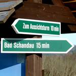 Tafel mit Wegweisern