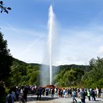 Geysir von Andernach beim hoechsten Stand